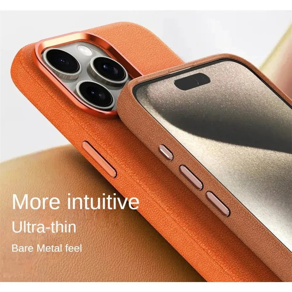Luxury Matte Leather MagSafe Compatible Case for iPhone 16, 16 Pro, 16 Pro Max & Previous Models – Wireless Charging & Shockproof Protection — product view 6