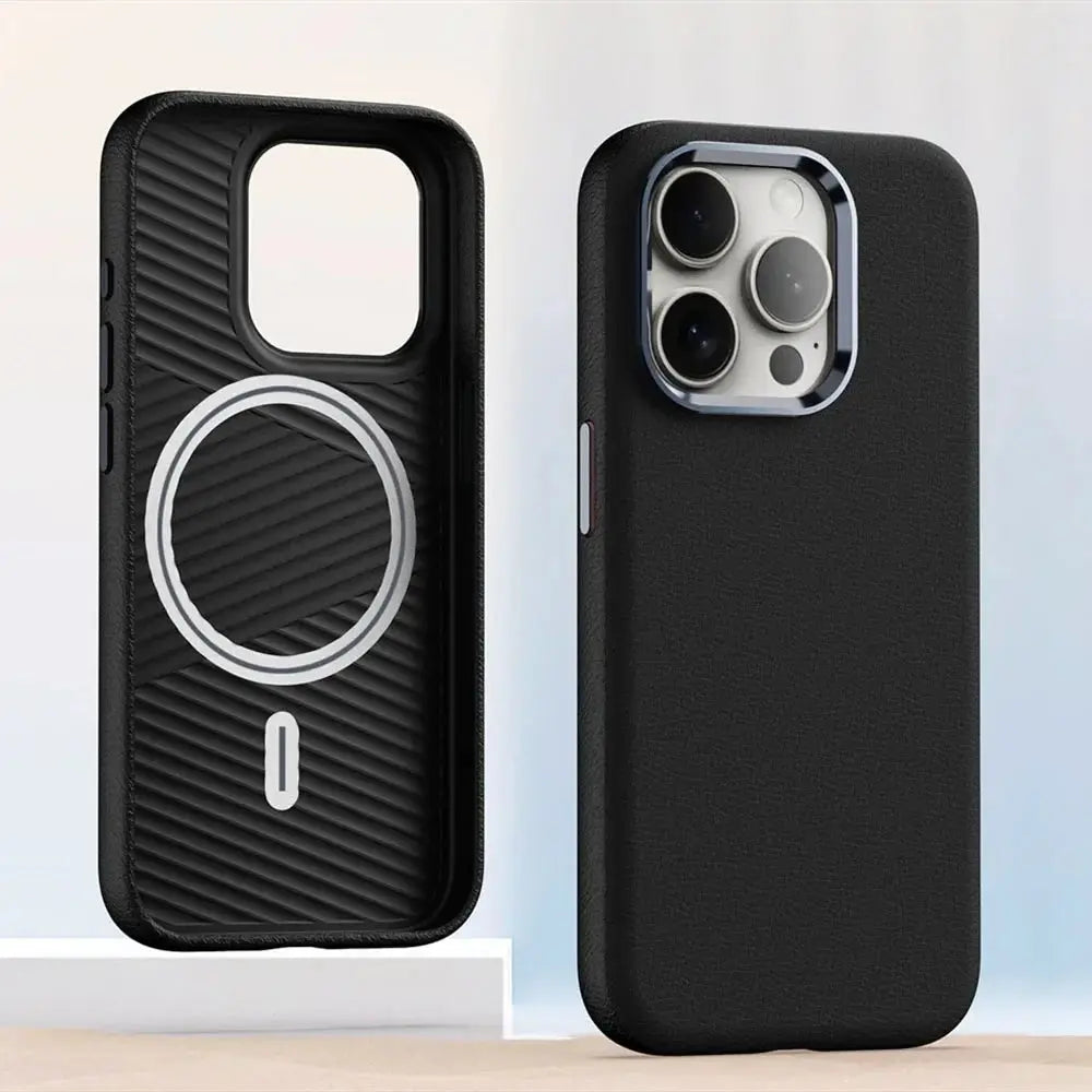 Luxury Matte Leather MagSafe Compatible Case for iPhone 16, 16 Pro, 16 Pro Max & Previous Models – Wireless Charging & Shockproof Protection — product view 7