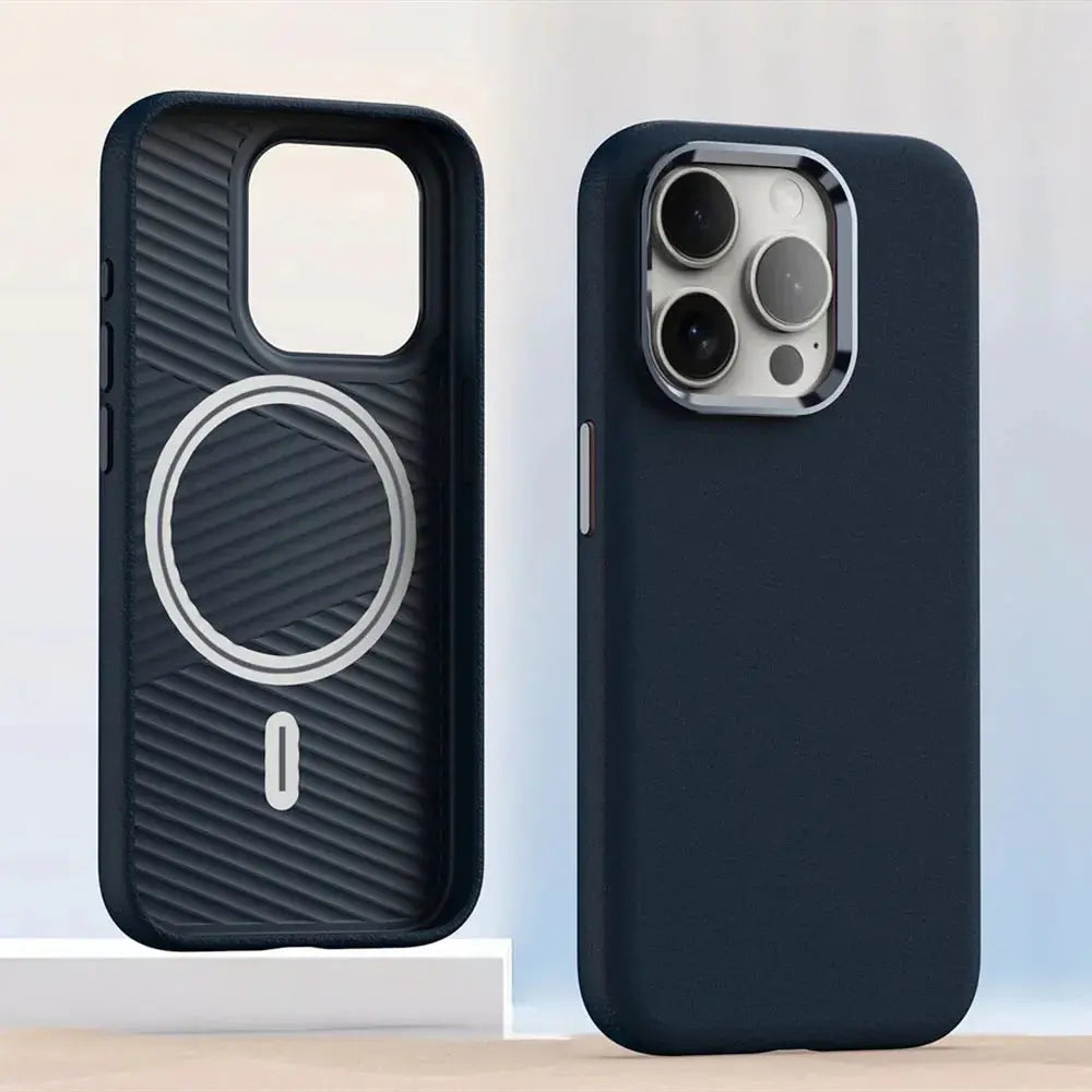 Luxury Matte Leather MagSafe Compatible Case for iPhone 16, 16 Pro, 16 Pro Max & Previous Models – Wireless Charging & Shockproof Protection — product view 10