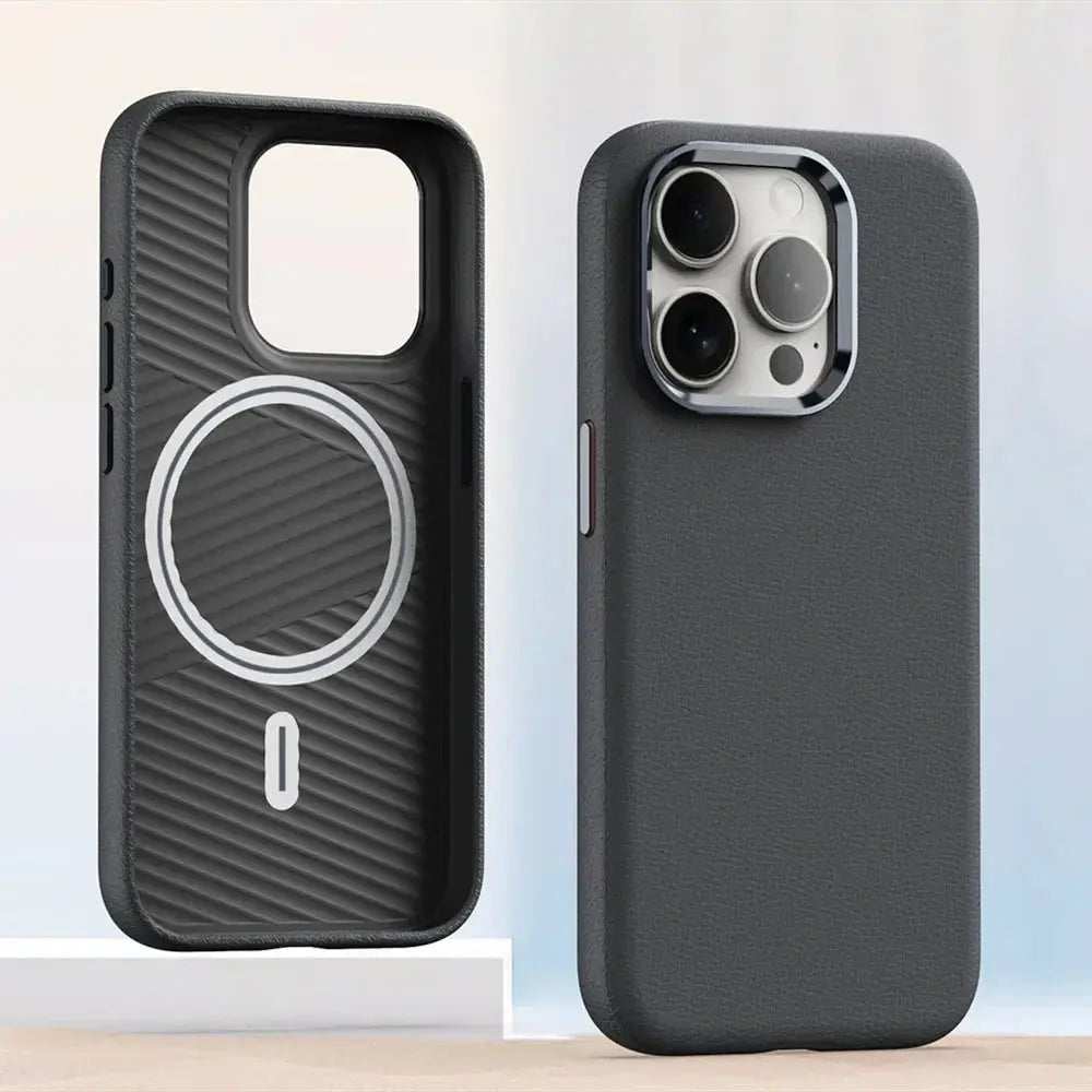 Luxury Matte Leather MagSafe Compatible Case for iPhone 16, 16 Pro, 16 Pro Max & Previous Models – Wireless Charging & Shockproof Protection — product view 11