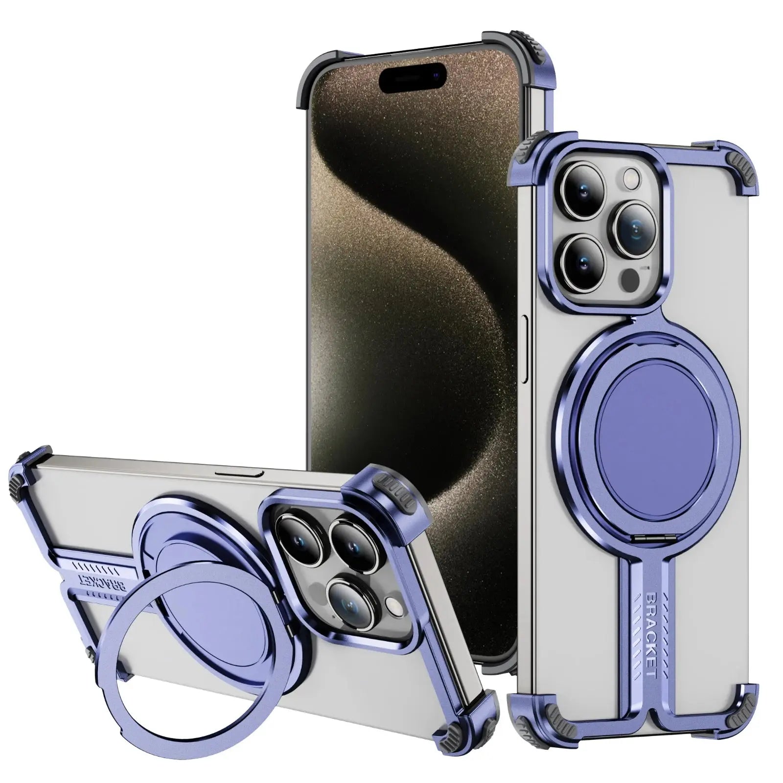 Premium Titanium Alloy 360° Magnetic Stand Case for iPhone 16 & Earlier Models — product view 5