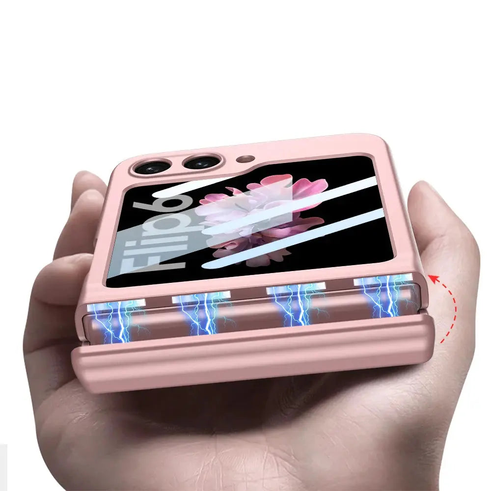 Magnetic Hinge Protector Case & Built-in Screen Protector for Samsung Galaxy Z Flip 6