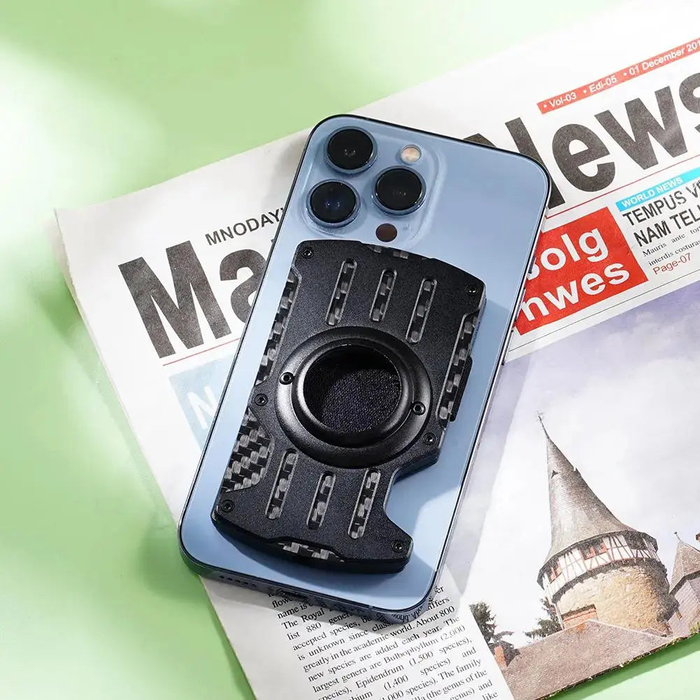 Magnetic Carbon Fiber Phone Card Holder Credit Card Wallet For Magsafe Airtag Phone Finger Holder Blocking Card For Iphone Pinnacle Luxuries