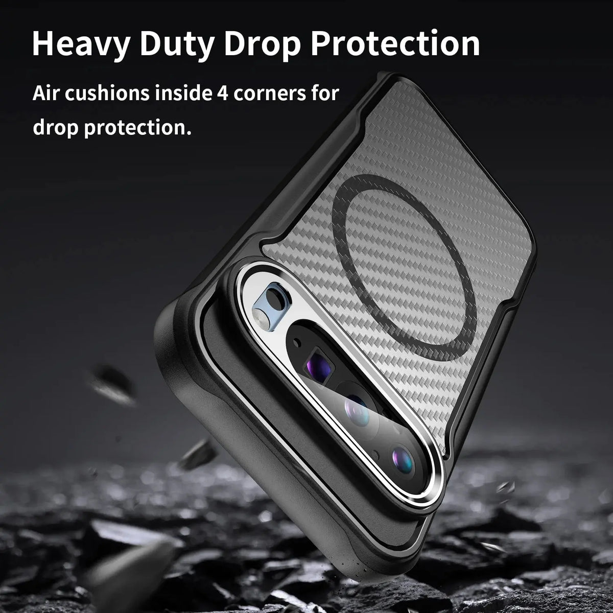 Magnetic Frosted Carbon Fiber Pattern TPU+PC Case For Google Pixel 9 Pro XL Pixel9 Pro XL 5G ShockProof Alloy Lens Phone Cover Avontic
