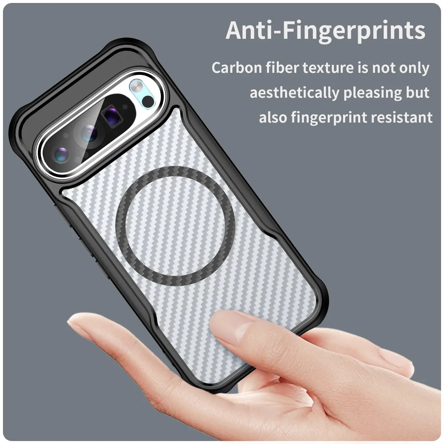 Magnetic Frosted Carbon Fiber Pattern TPU+PC Case For Google Pixel 9 Pro XL Pixel9 Pro XL 5G ShockProof Alloy Lens Phone Cover Avontic
