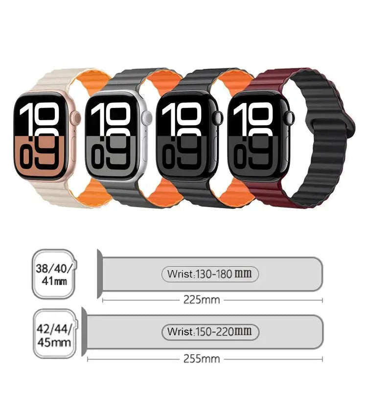 Magnetic Strap For Apple Watch Band 40mm 45mm 46mm 44 mm 41mm 49mm 42 38 Silicone Bracelet iWatch series 8 SE 6 7 8 9 10 Ultra 2 Avontic