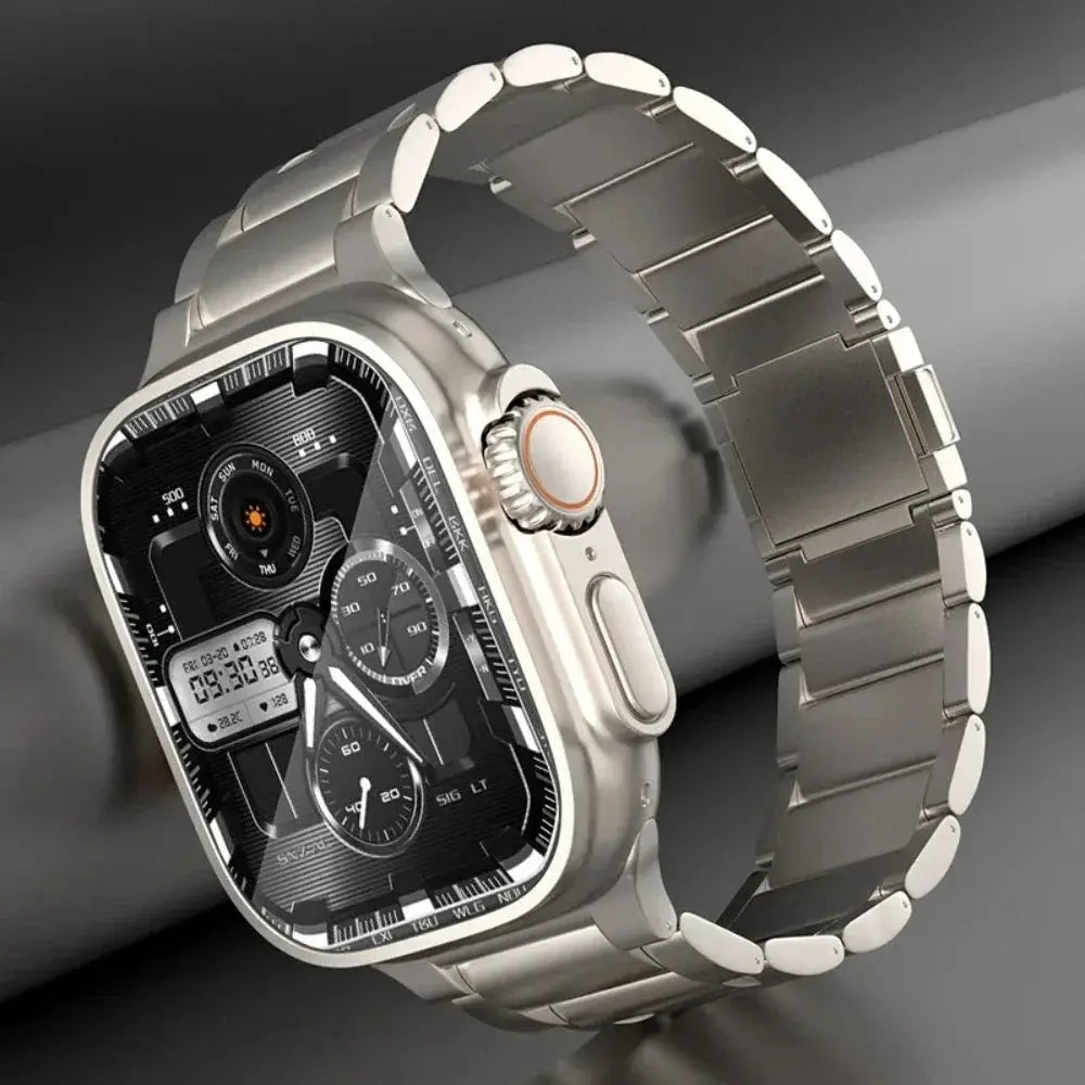 Men Titanium Band for Apple Watch Ultra 2 49mm 46mm 42mm 45 44 40 41 38mm Metal Luxury Strap for iwatch 10 9 8 7 6 5 se Bracelet Avontic