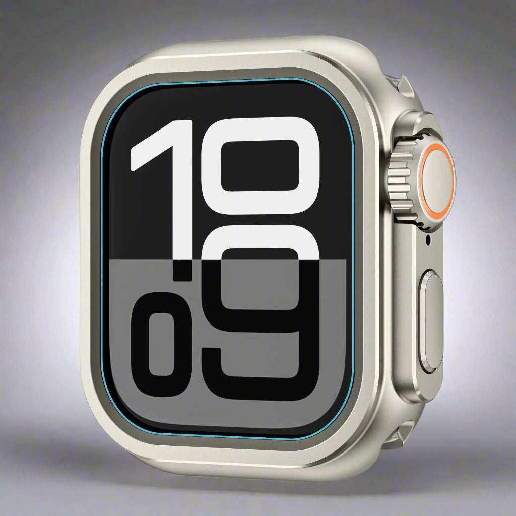 TitanGuard360 Titanium Bumper Case for Apple Watch Ultra 3/Ultra 2/Ultra 49mm, Series 11/10/9/8/7/6/5 46mm 45mm 44mm – Full-Metal Protective Shell