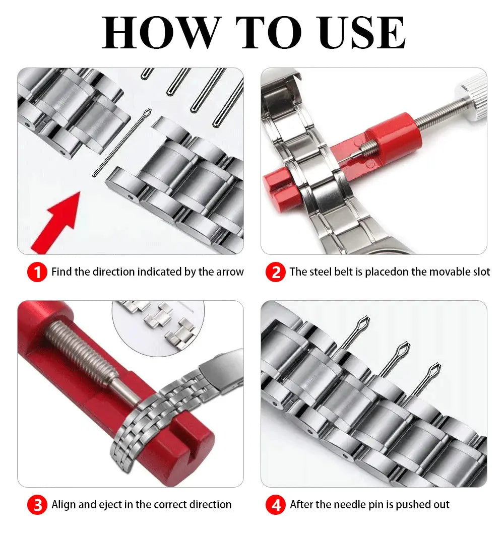 Metal Watchband Tools Watch Strap Repair Detaching Device Kits with Watch Pin Opener steel belt Adjust Tool Watch Accessories Avontic