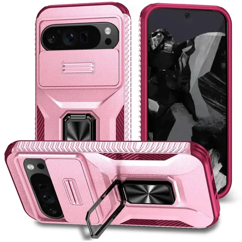 FortiGuard Military Grade Ring Holder Case for Google Pixel 9 Pro XL - Heavy Duty Protection with Camera Lens Slide Cover — product view 5