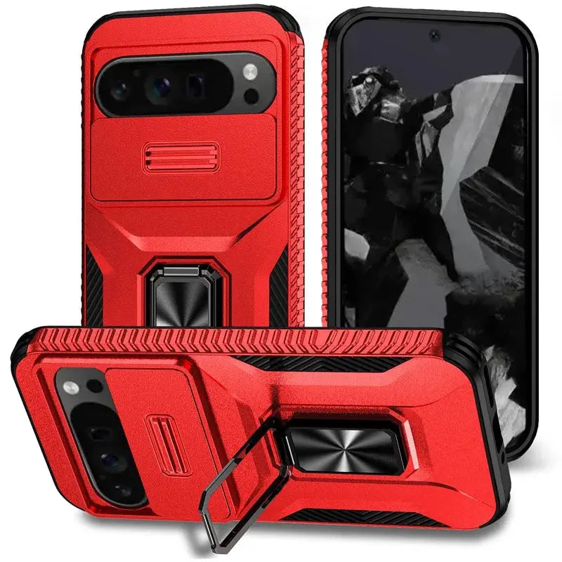 FortiGuard Military Grade Ring Holder Case for Google Pixel 9 Pro XL - Heavy Duty Protection with Camera Lens Slide Cover — product view 4