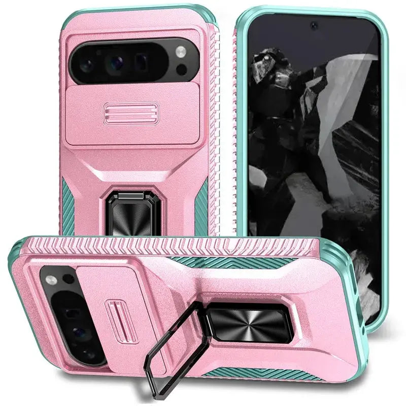 FortiGuard Military Grade Ring Holder Case for Google Pixel 9 Pro XL - Heavy Duty Protection with Camera Lens Slide Cover — product view 8