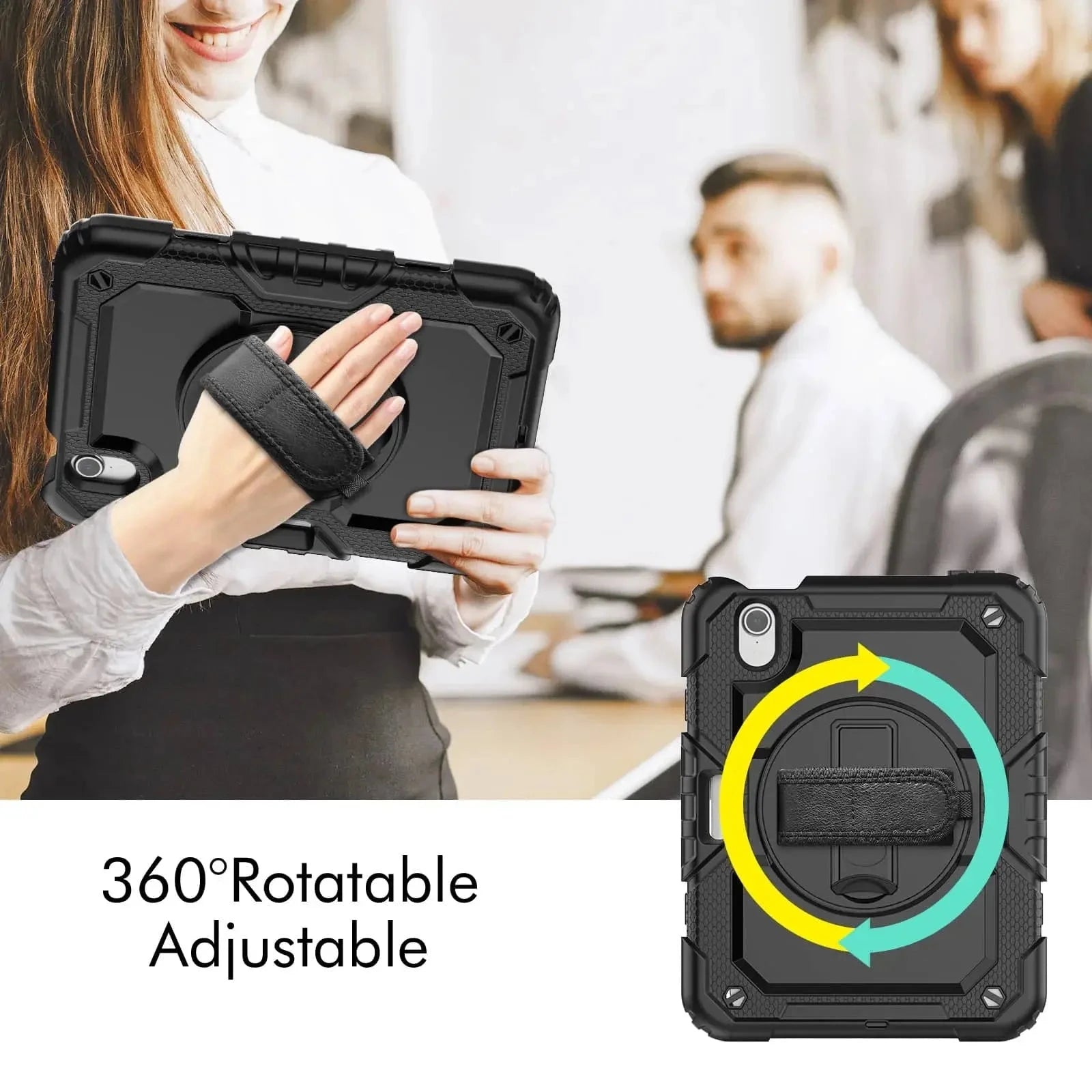 Case for iPad Mini 7 (A17 Pro)2024/ Mini 6 8.3'' with Screen Protector Pencil Holder [360 Rotating Hand Strap] &Stand Shockproof Avontic
