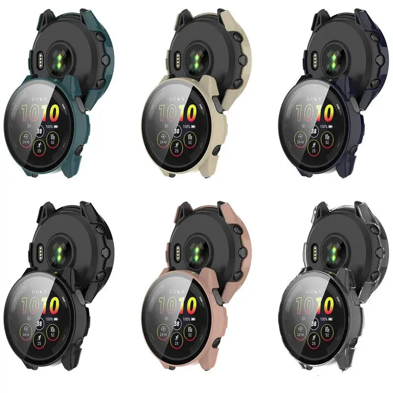 PC Case+Tempered Glass For Garmin Forerunner 265 265S 965 955 255 255S Forerunner 255 255S 955 965 Screen Protector Watch Cover Avontic
