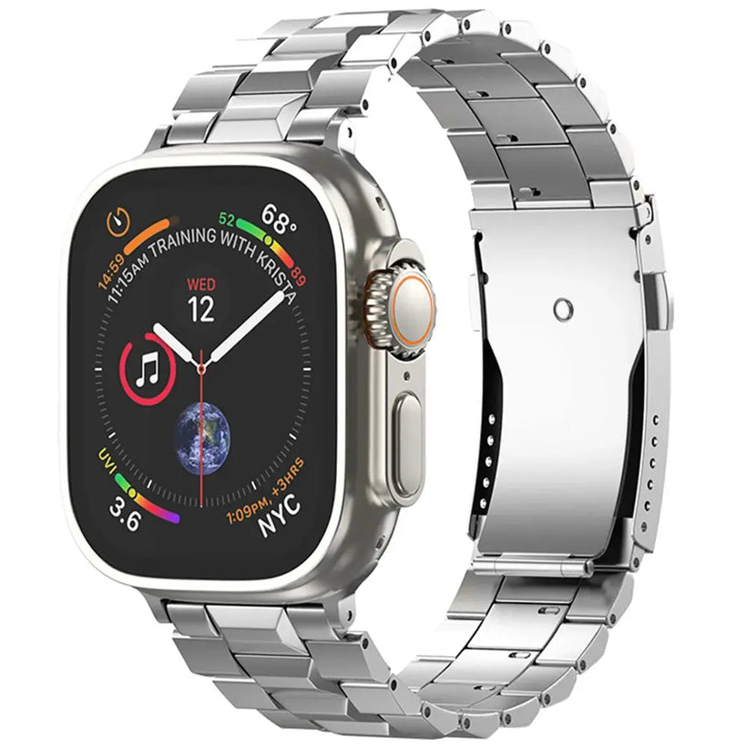 TitaniumVanta Prestige Series Blue-Gold Titanium Band for Apple Watch Ultra 49mm, Series 10/9/8/7/6/SE, 44–46mm – Luxury Two-Tone Design