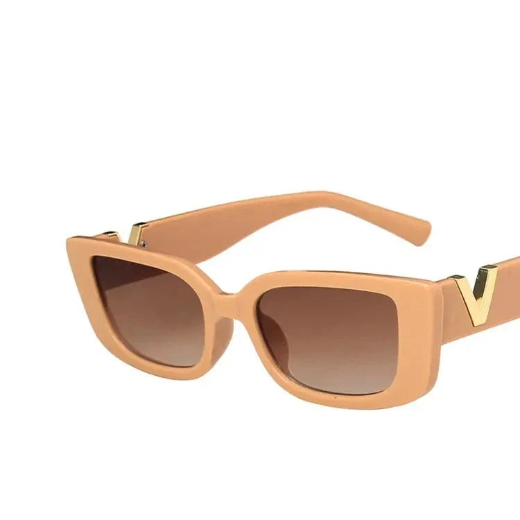 RetroGlow Designer Women's Rectangle Sunglasses — product view 6