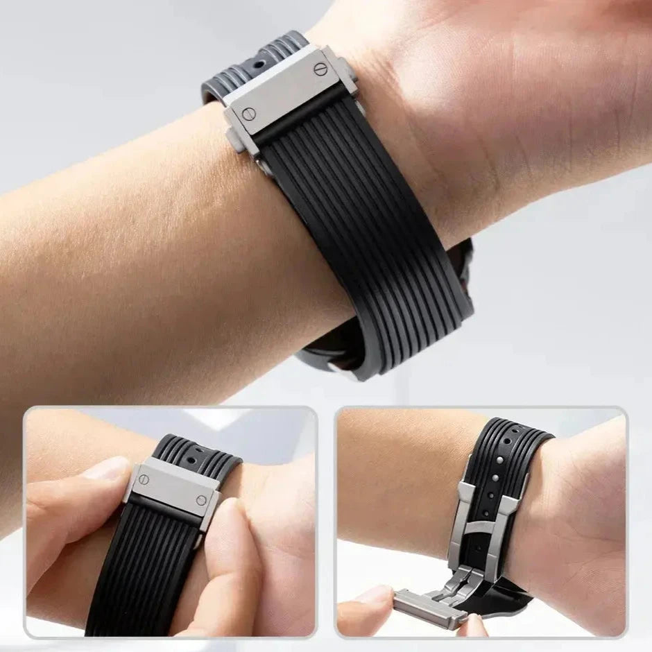 Rubber Sport Band for Samsung Galaxy Watch Ultra 7 47mm Stainless Steel Men's Band for Samsung Galaxy Watch 7 Ultra band Avontic