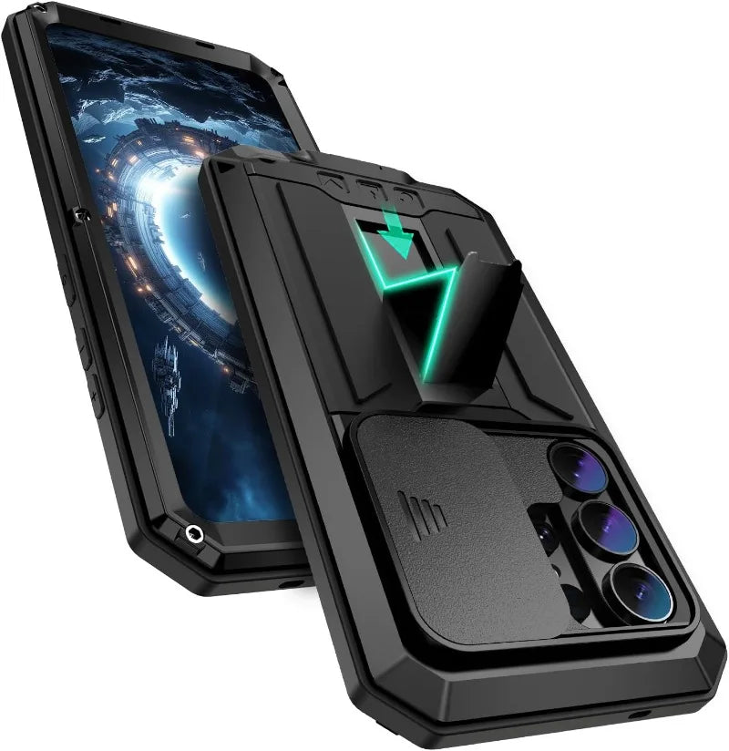 Avontic Case for Samsung Galaxy S26 Ultra Metal 360 Heavy Duty Case with Kickstand – Full Body Shockproof Armor Cover