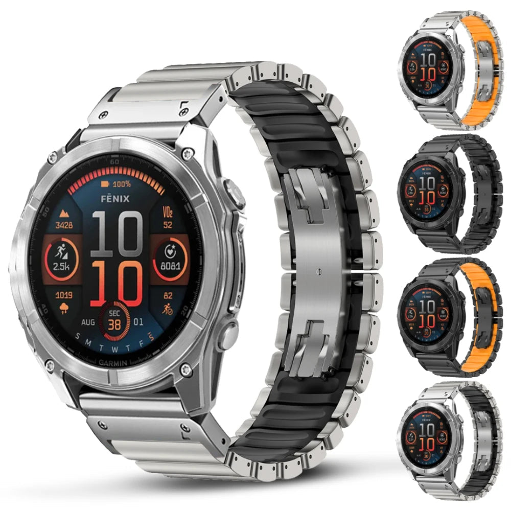 TitaniumGuard™ 26X ProLink Band for Garmin Fenix 8, 8X, 7X, Enduro 3, Mk3i & Instinct 2X