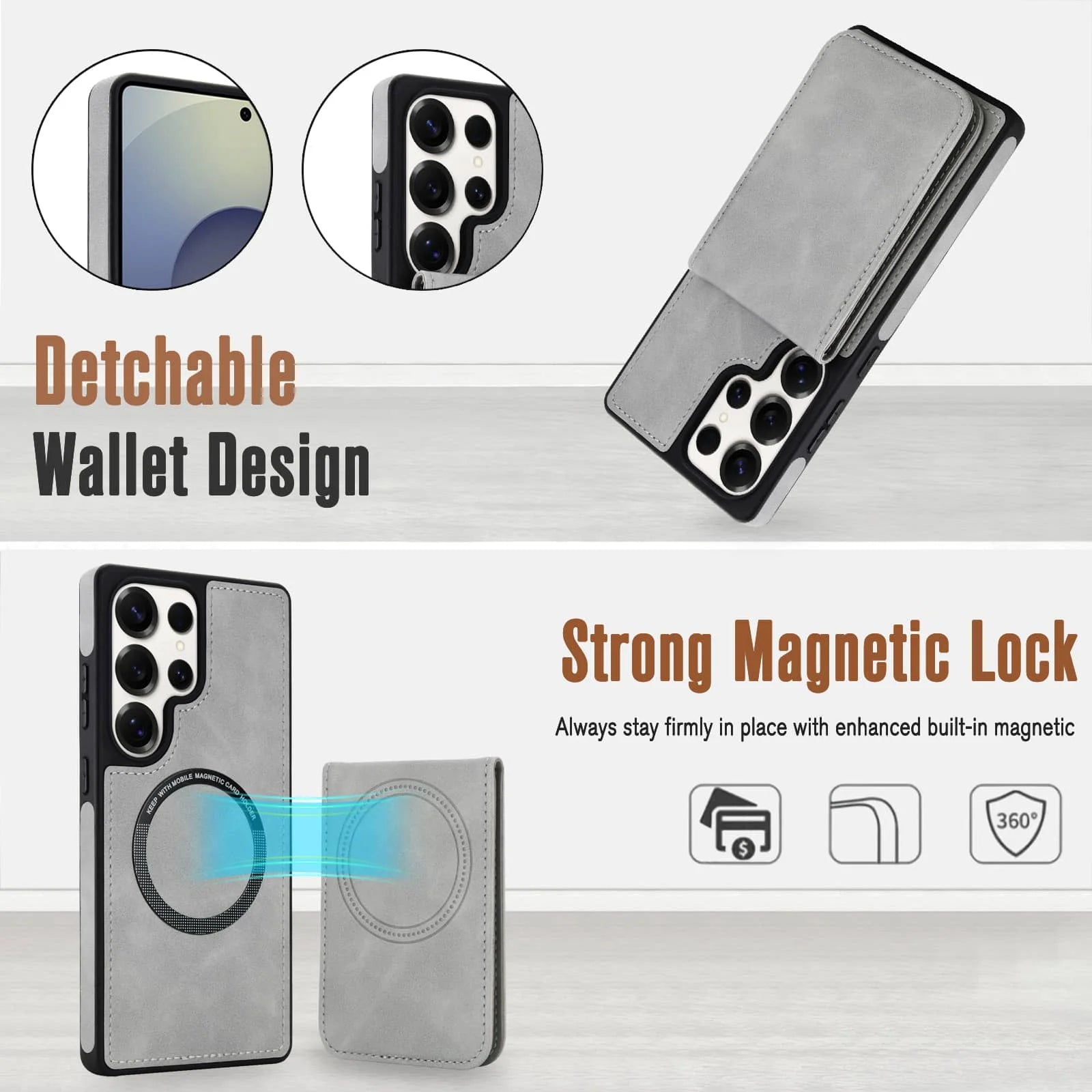 High Quality Leather Kickstand Wallet Phone Case For Galaxy Green / Samsung Galaxy S23 Ultra High Quality Leather Kickstand Wallet Phone Case For Galaxy Green / Samsung Galaxy S23 Ultra