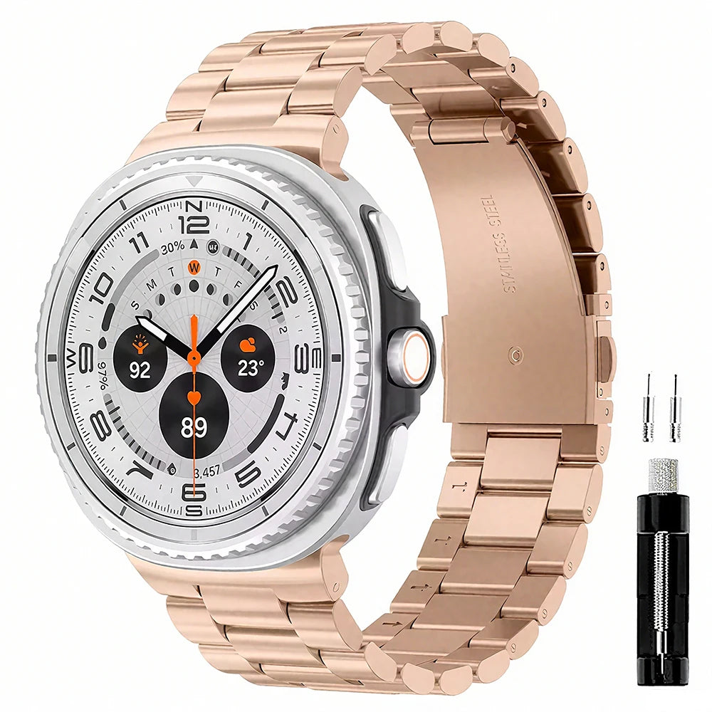 Avontic SteelArc Rose Gold stainless steel band for Galaxy Watch9 and Watch8