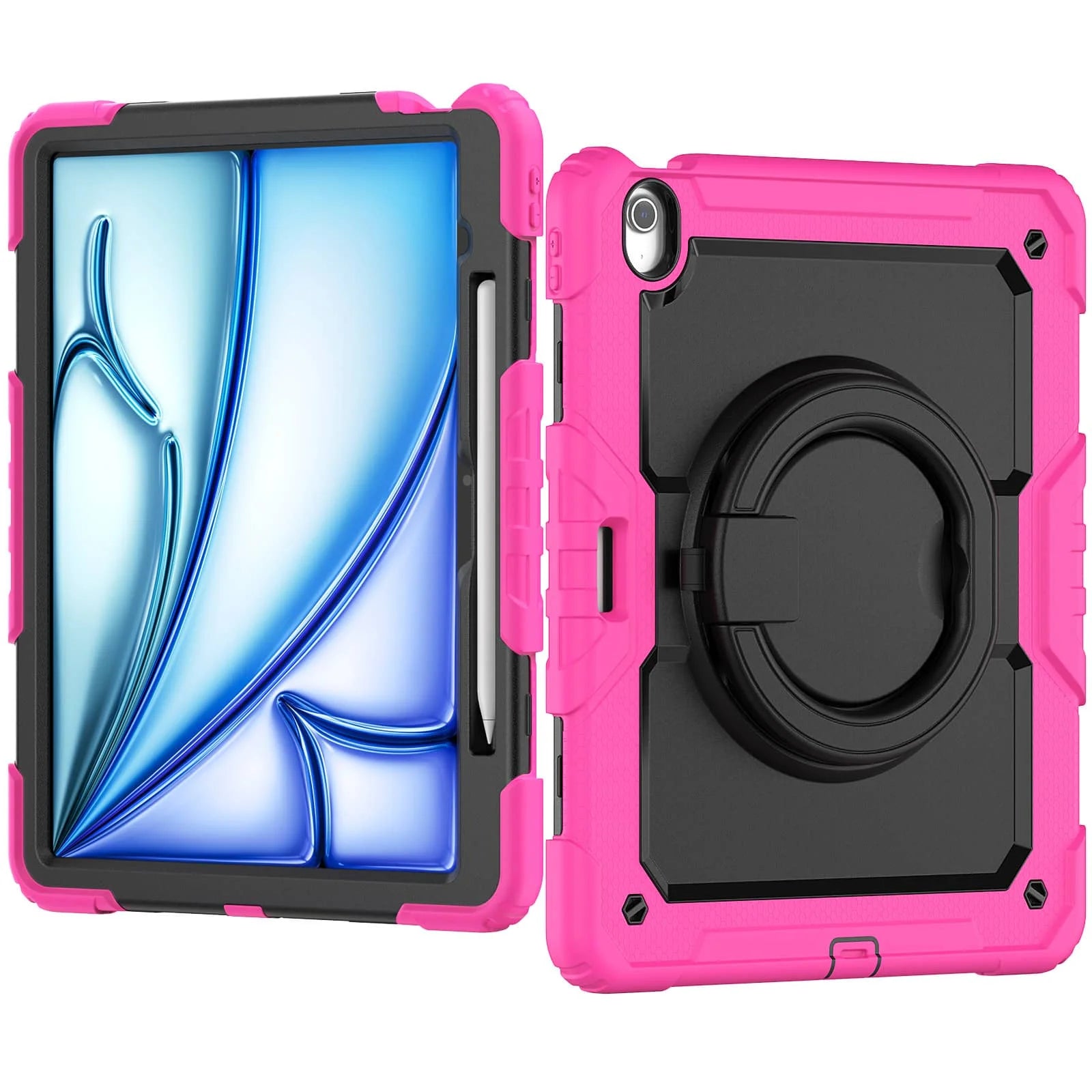RhinoGuard Heavy Duty iPad Case with Rotating Stand & Shoulder Strap | Rugged Protective Case for iPad Air 13 (2024-2026)