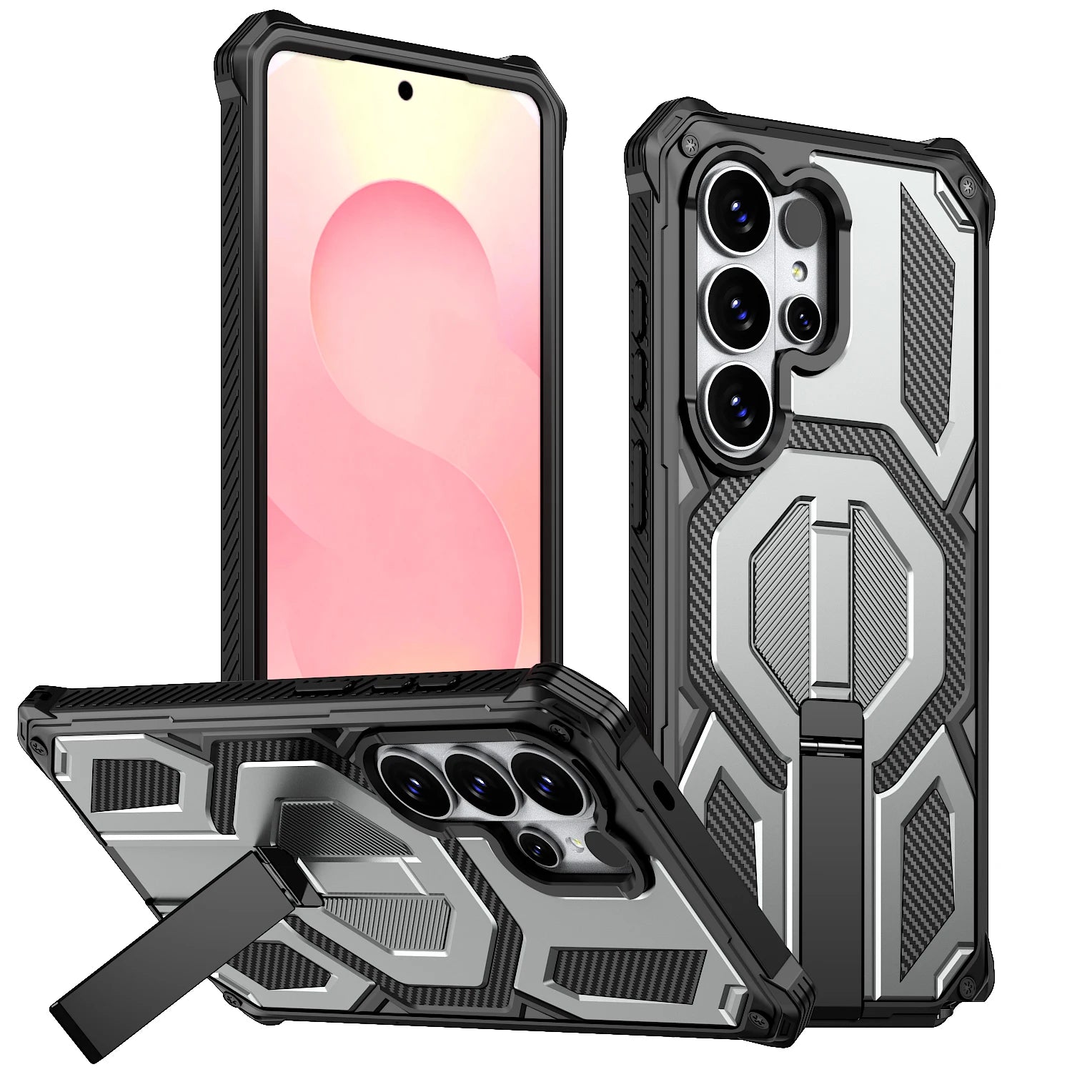 Heavy Duty Armor Kickstand Case for Samsung Galaxy S26 Ultra, S26 & S26 Plus