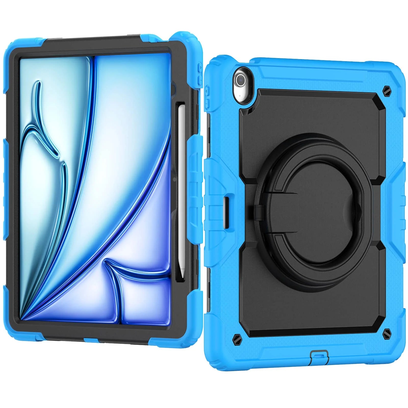 RhinoGuard Heavy Duty iPad Case with Rotating Stand & Shoulder Strap | Rugged Protective Case for iPad Air 13 (2024-2026)