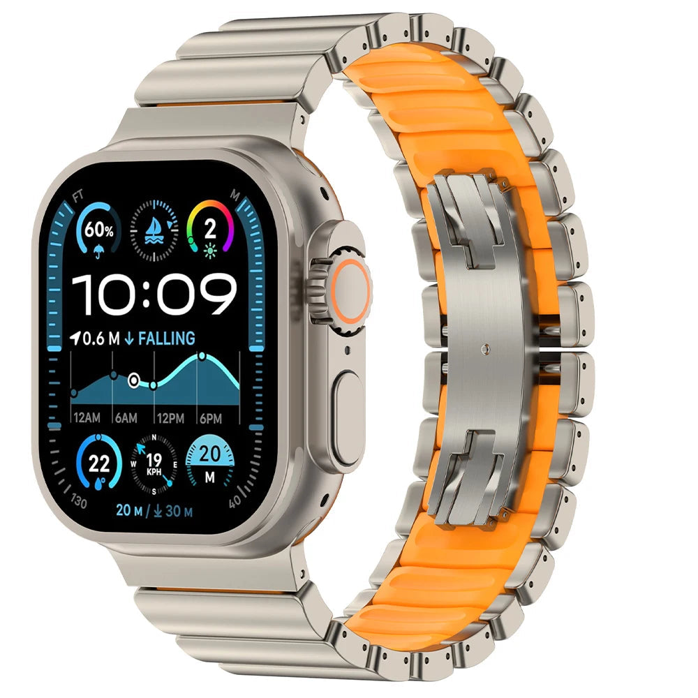 Avontic TitaniumTrail ProLink Band for Apple Watch Ultra 3 / Ultra 2 / Ultra 1 – Series 11–6 (45mm–49mm)