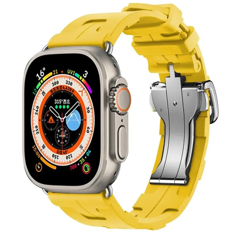 Original Silicone Strap for Apple Watch Band 49mm 45mm 41mm 44mm 42mm 38mm Metal Buckle Sports for IWatch Ultra 9 8 7 6 5 3 SE Avontic