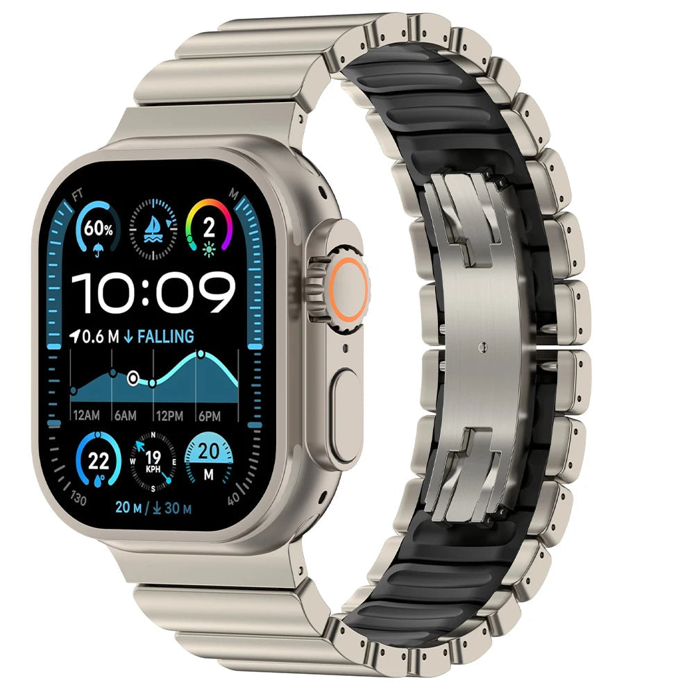 Avontic TitaniumTrail ProLink Band for Apple Watch Ultra 3 / Ultra 2 / Ultra 1 – Series 11–6 (45mm–49mm)