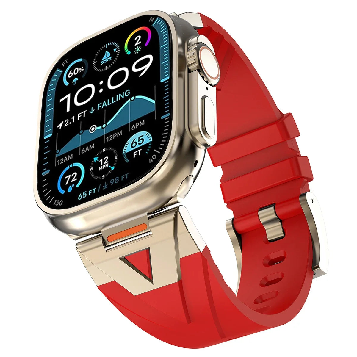 Avontic Signature Series™ Sport Band for Apple Watch Ultra 3/Ultra 2/Ultra, Series 11/10/9/8/7/6/5/4/3 SE – Premium Silicone Fitness Strap with Avontic V-Clasp