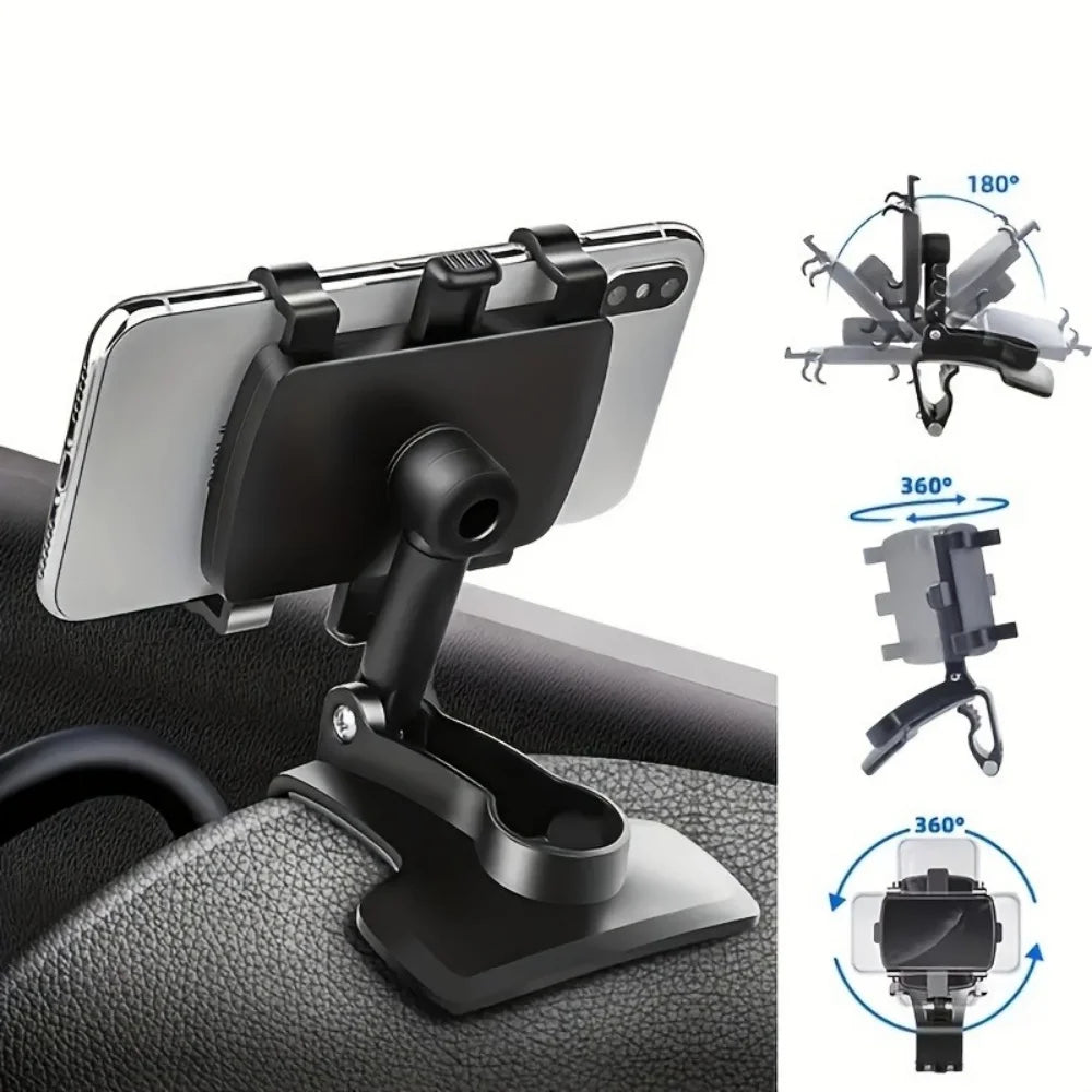 GripDrive Pro Clamp-Lock Car Phone Mount – Ultra-Stable Dashboard Stand for iPhone & Android