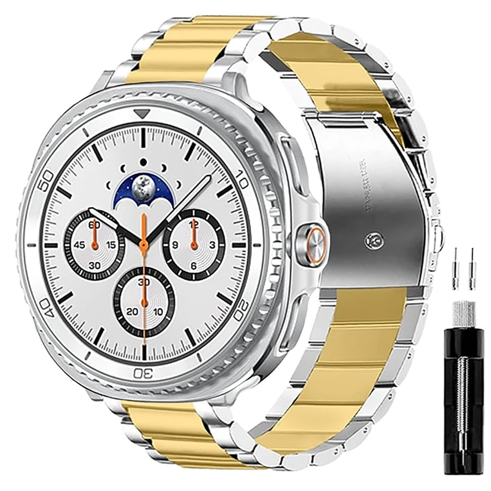 Avontic SteelArc Silver Gold stainless steel band for Galaxy Watch9 and Watch8