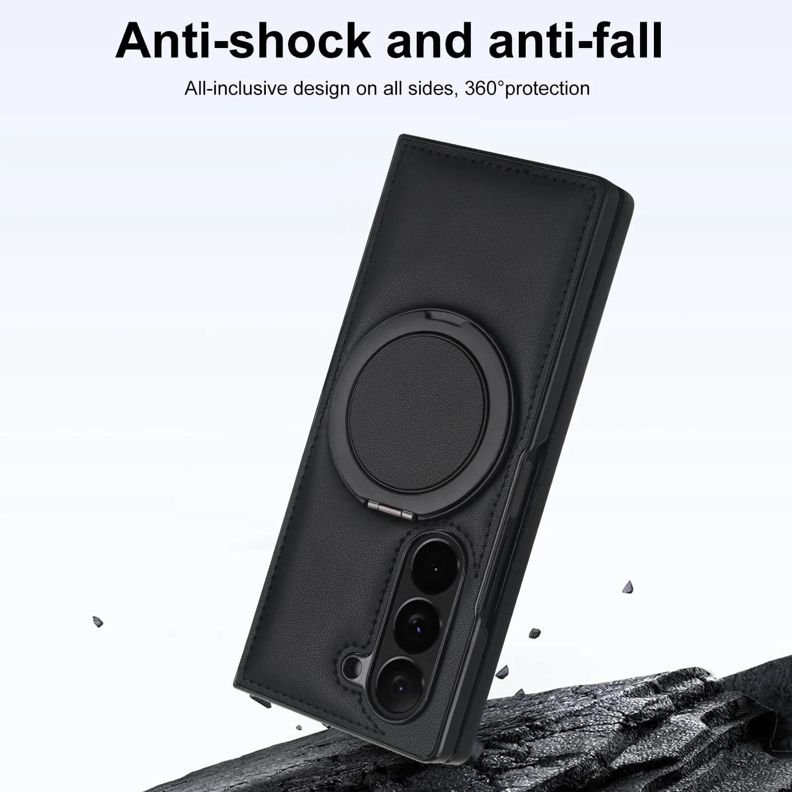 MagRing Leather Shield Case™  For Samsung Galaxy Z Fold 7, 6, 5, 4, and 3