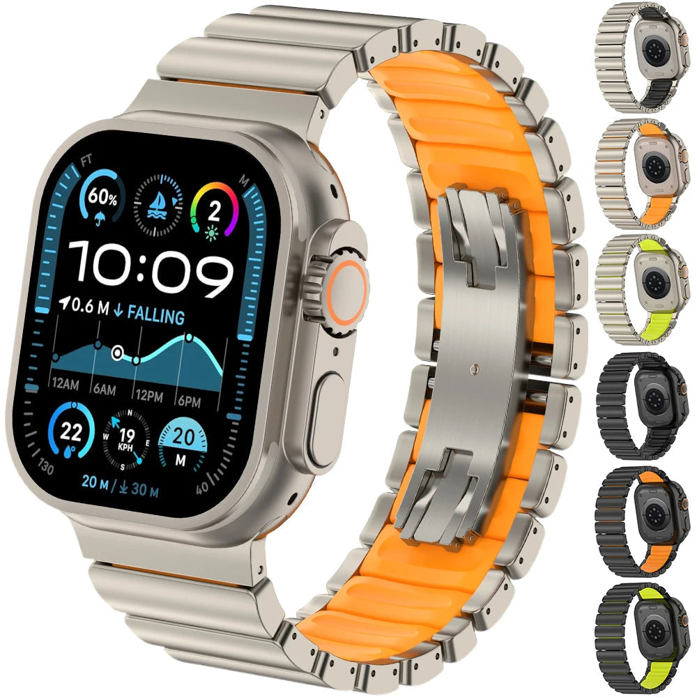 Avontic TitaniumTrail ProLink Band for Apple Watch Ultra 3 / Ultra 2 / Ultra 1 – Series 11–6 (45mm–49mm)