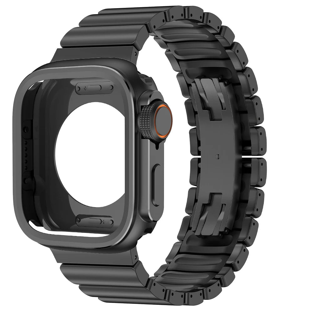 TitanFusion ArmorLink Pro Titanium Band & Case Set for Apple Watch