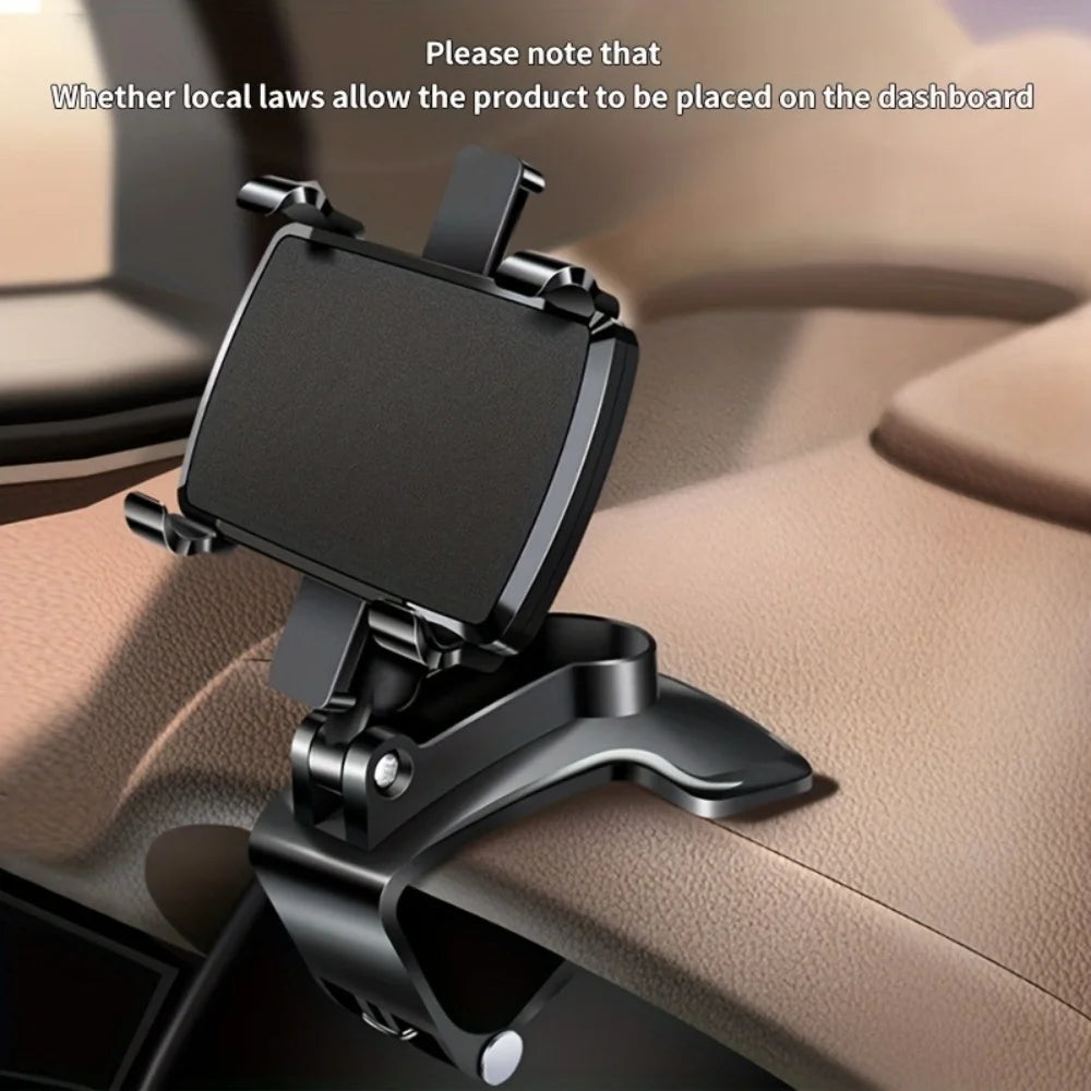GripDrive Pro Clamp-Lock Car Phone Mount – Ultra-Stable Dashboard Stand for iPhone & Android — product view 4