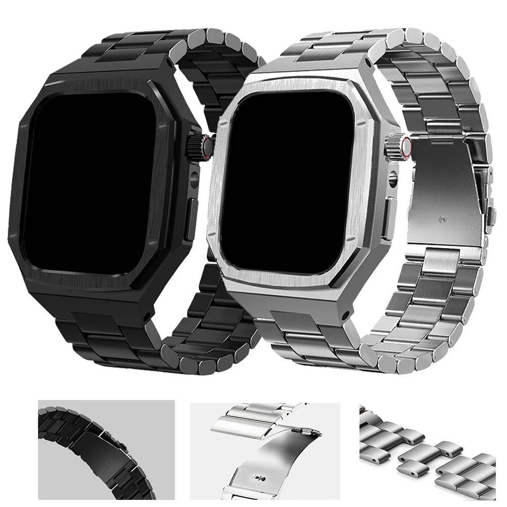TitanEdge Luxury Hybrid Band & Case Combo for Apple Watch Series 11 & Series 10 (46mm & 42mm)