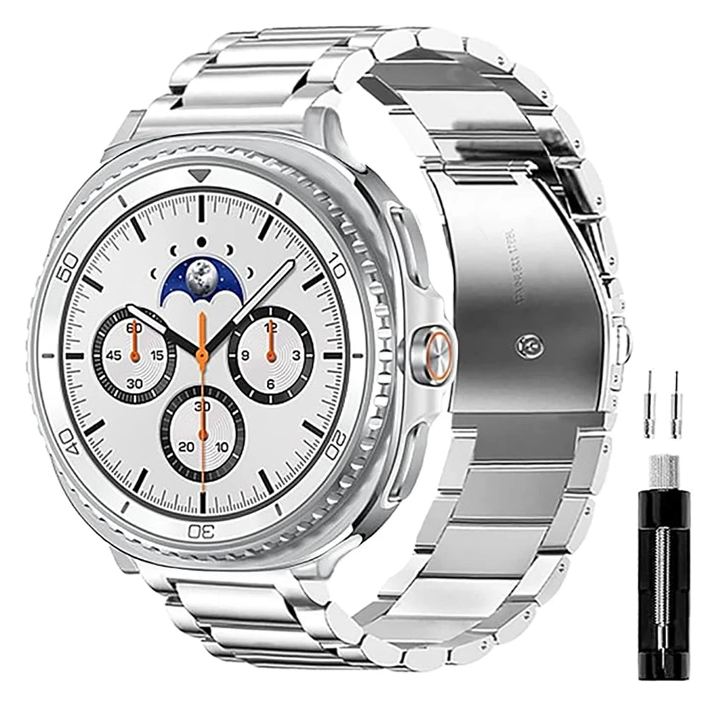 Avontic SteelArc Silver stainless steel band for Galaxy Watch9 and Watch8