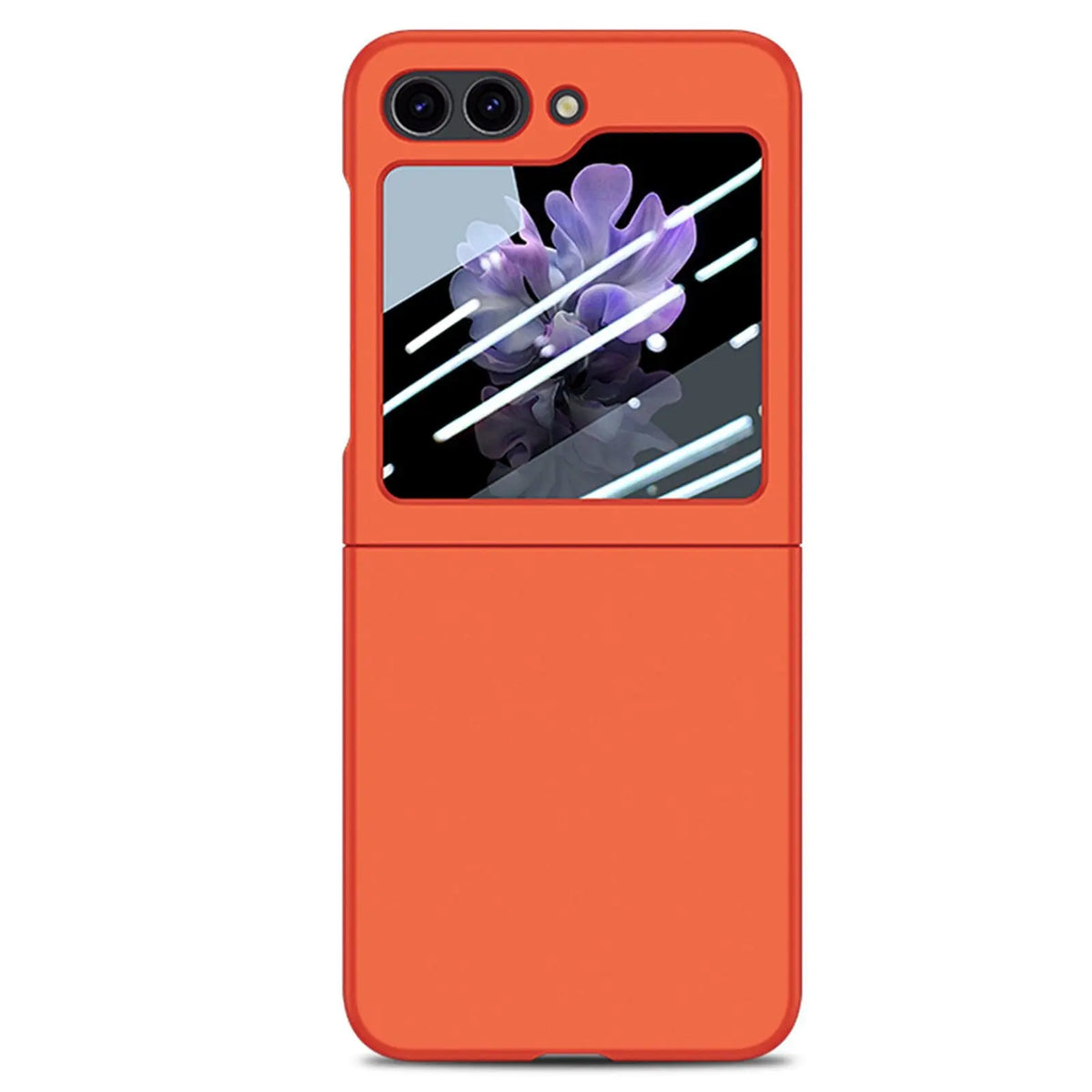 For Samsung Galaxy Z Flip 5 Light Luxury Ultra-thin Case with Tempered Film Simple Design Stylish and Elegant Shockproof Cover Avontic