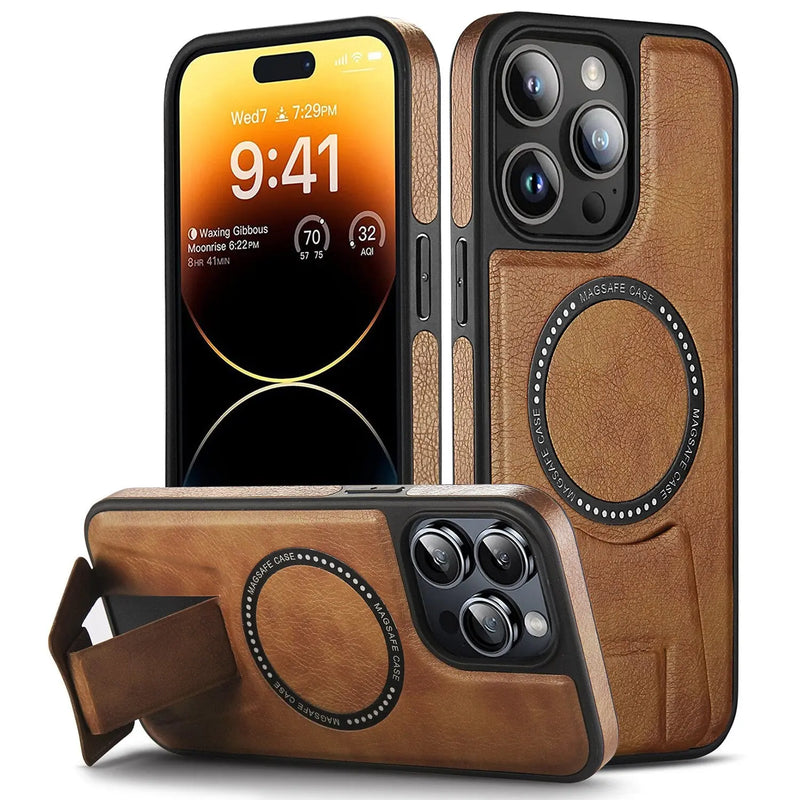 PL Matte Leather Magsafe Compatible Case For iPhone Avontic