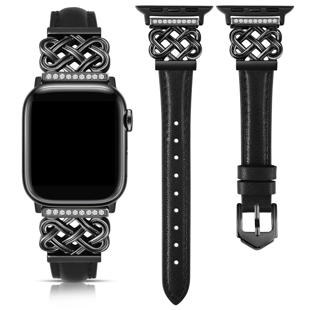 EternaLace Crystal Leather Band for Apple Watch (Series 1–11 & Ultra 3)