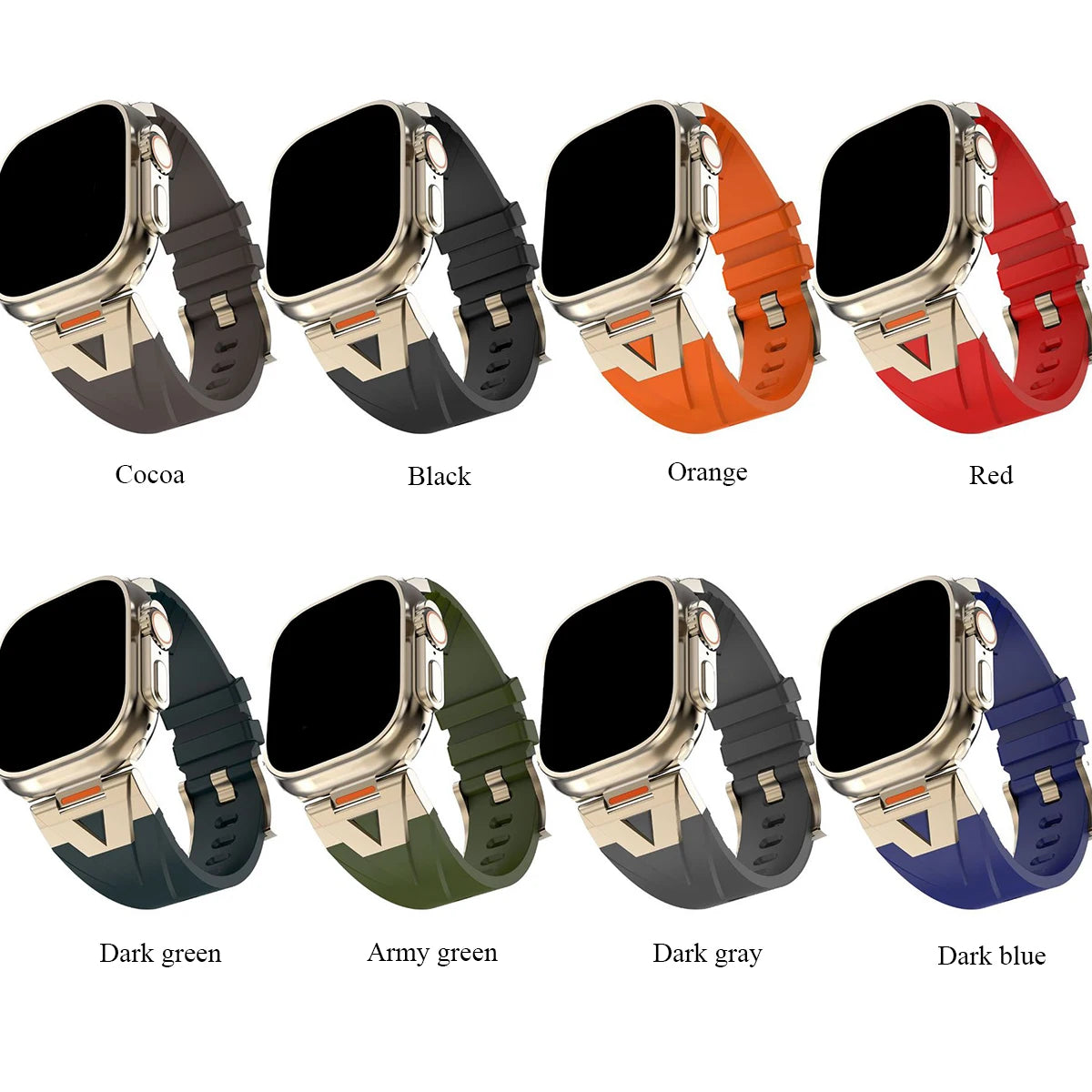 Avontic Signature Series™ Sport Band for Apple Watch Ultra 3/Ultra 2/Ultra, Series 11/10/9/8/7/6/5/4/3 SE – Premium Silicone Fitness Strap with Avontic V-Clasp