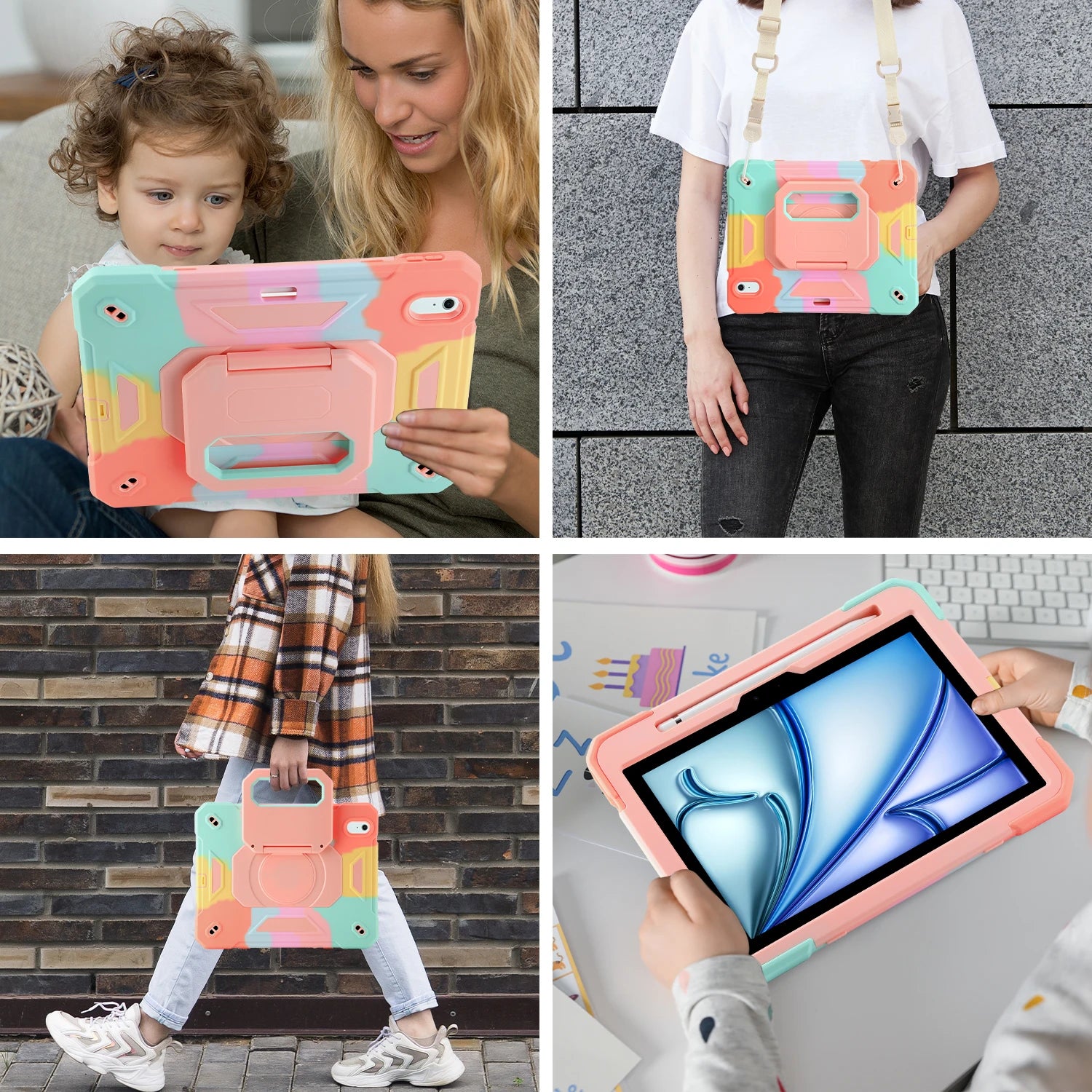 Avontic RhinoGuard Rugged iPad Case with Stand and Hand Strap