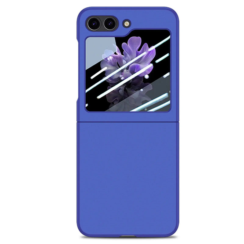 For Samsung Galaxy Z Flip 5 Light Luxury Ultra-thin Case with Tempered Film Simple Design Stylish and Elegant Shockproof Cover Avontic