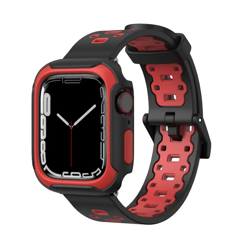 Rubber Mod Kit for Apple Watch Series 8 7 6 5 4 3 SE 40mm 41mm 44mm 45mm Screen Protector Silicone Strap for IWatch Accessories Pinnacle Luxuries