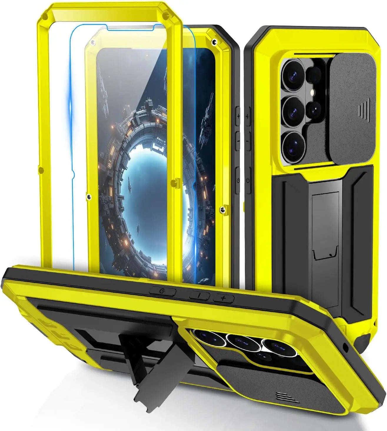 Avontic Case for Samsung Galaxy S26 Ultra Metal 360 Heavy Duty Case with Kickstand – Full Body Shockproof Armor Cover