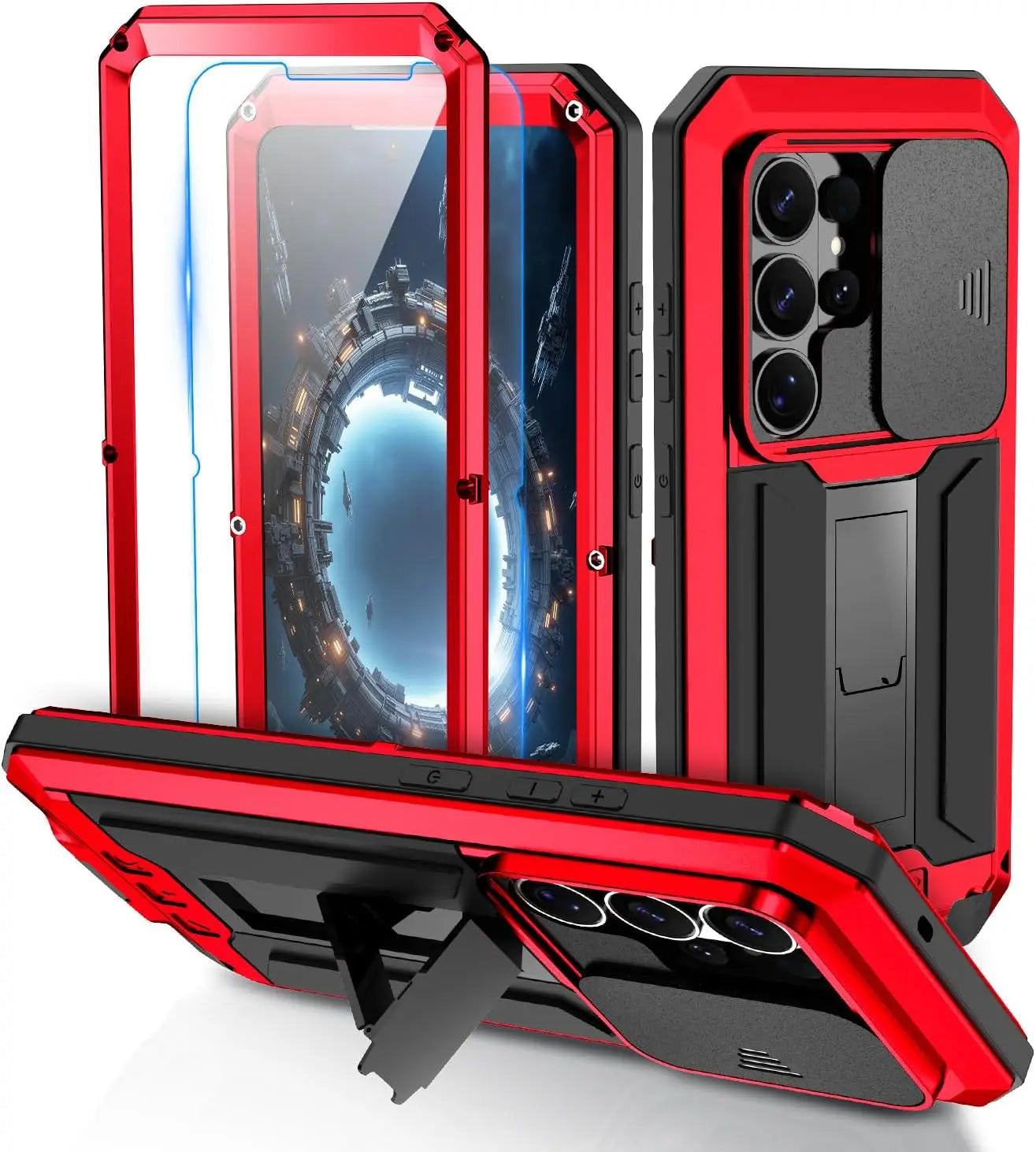 Avontic Case for Samsung Galaxy S26 Ultra Metal 360 Heavy Duty Case with Kickstand – Full Body Shockproof Armor Cover