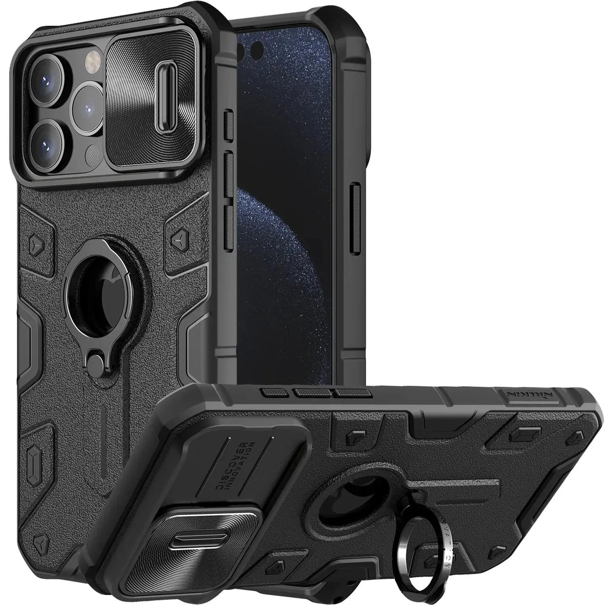 NILLKIN for iPhone 15 Pro Max Case for iPhone 15 Pro Case with Ring stand Case Camera Protection Slide cover Avontic
